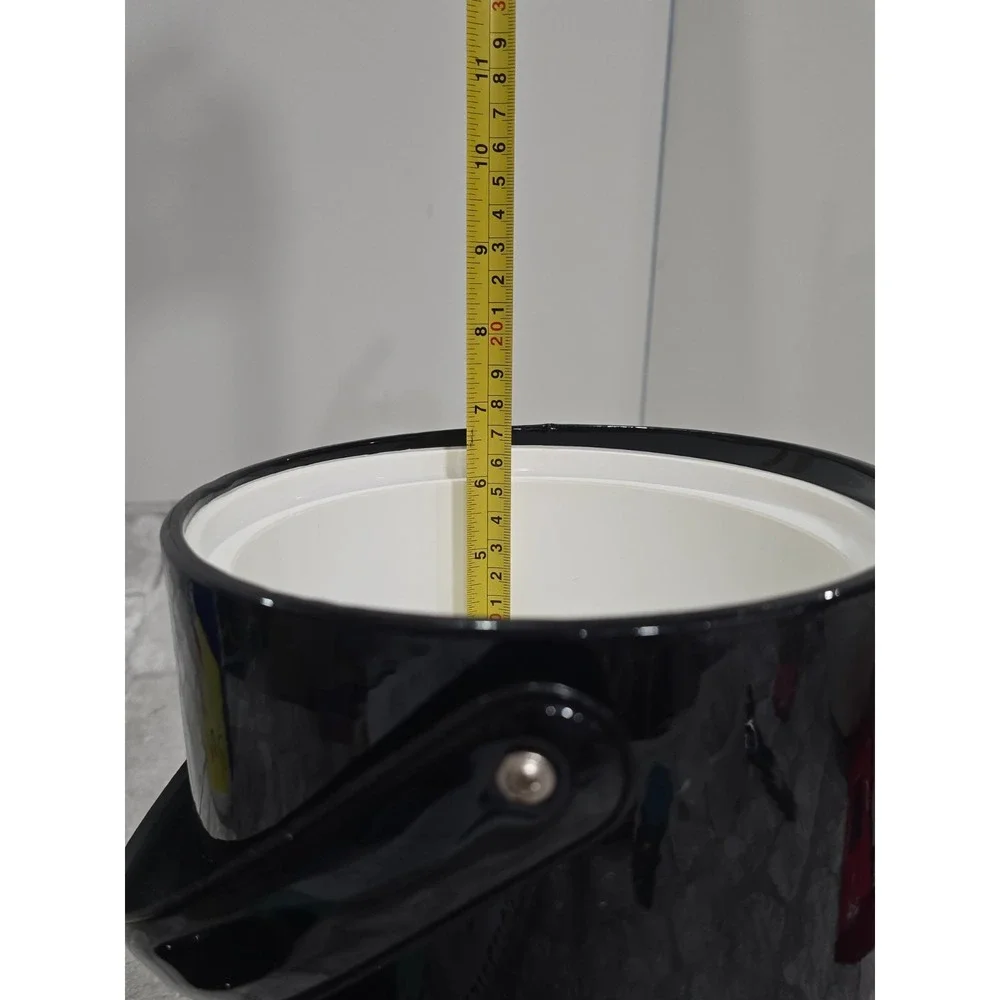 Georges Briard True Vtg Black White Art Deco Vinyl Ice Bucket Geometric Abstract
